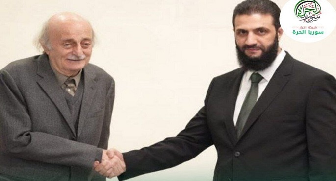 خلال لقائه جنبلاط .. الشرع: لبنان عمق استراتيجي وخاصرة لسوريا ونأمل ببناء علاقة استراتيجية وثيقة بين البلدين