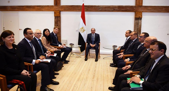 الرئيس السيسي يلتقي رئيس مجلس إدارة مجموعة شركة “أيه بي موللر ميرسك” على هامش زيارته إلى الدنمارك
