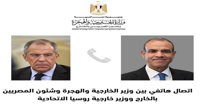 وزير الخارجية ونظيره الروسي يؤكدان أهمية تكثيف التشاور السياسي تنفيذًا لتوجيهات الرئيسين