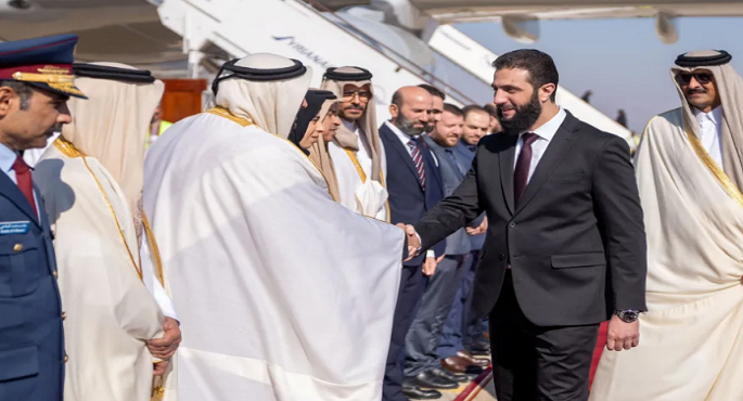 أمير قطر من دمشق: نؤكد الحاجة الماسة لتشكيل حكومة تمثل جميع أطياف الشعب السورى