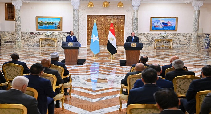 بالفيديو.. خلال مؤتمر صحفى مع نظيره الصومالى.. الرئيس السيسى: أمن واستقرار الصومال الشقيق جزء لا يتجزأ من أمننا القومي