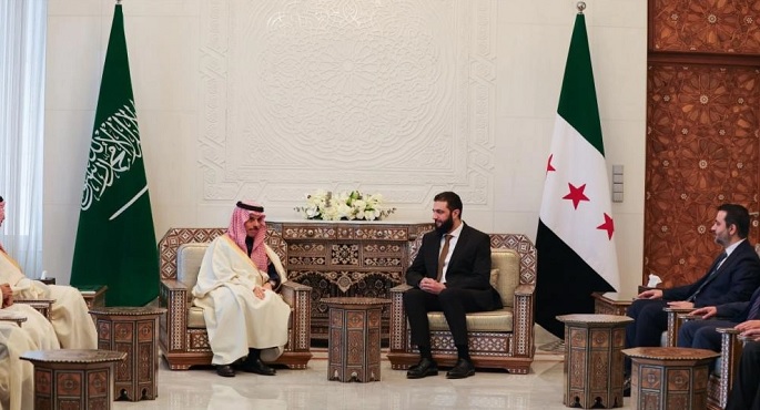 الشرع يستقبل وزير الخارجية السعودى الأمير فيصل بن فرحان فى دمشق