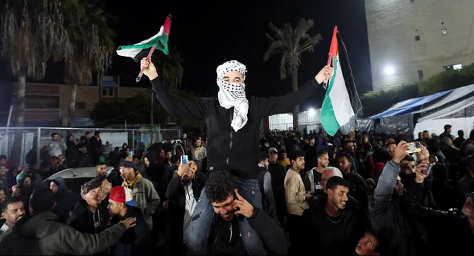 احتفالات فى غزة بعد الإعلان عن اتفاق وقف إطلاق النار