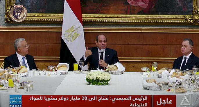 بالفيديو.. الرئيس السيسى: نحتاج 20 مليار دولار سنويا للمواد البترولية
