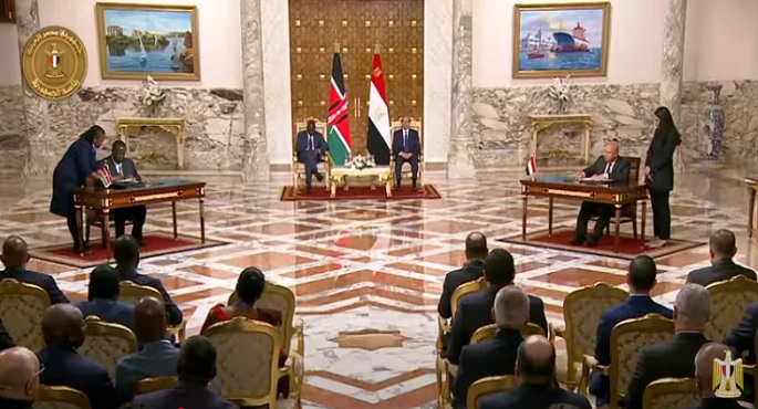 بالفيديو.. الرئيس السيسى ونظيره الكينى يشهدان توقيع على عدد من مذكرات التفاهم والتعاون بين البلدين