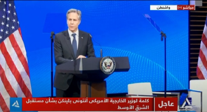 بالفيديو.. بلينكن: أمريكا ومصر وقطر يعملون على مقترح نهائى لوقف إطلاق النار بغزة