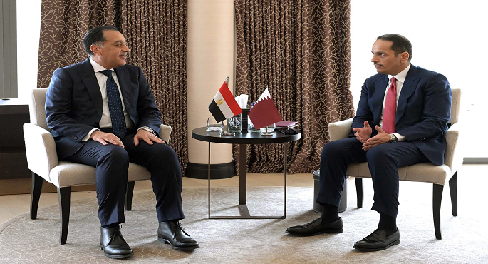 بالصور .. مدبولى يستقبل رئيس مجلس الوزراء وزير خارجية دولة قطر فى ثانى أيام مشاركته بمنتدى دافوس