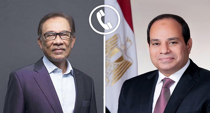 الرئيس السيسى يتلقى اتصالًا هاتفيًا من رئيس وزراء ماليزيا ويؤكدان قوة العلاقات بين البلدين