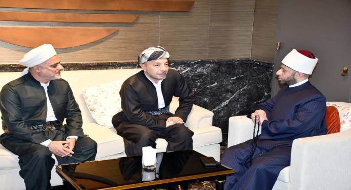 بالصور.. وزير الأوقاف يلتقى رئيس اتحاد علماء الدين الإسلامى فى كردستان