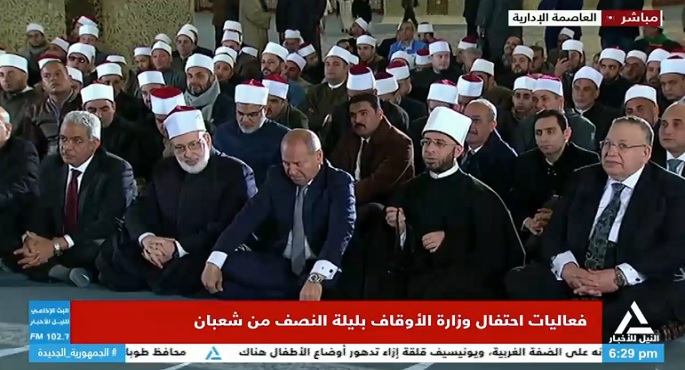 بالفيديو.. نيابة عن الرئيس السيسى.. محافظ القاهرة يشهد احتفال الأوقاف بليلة النصف من شعبان فى مسجد مصر الكبير