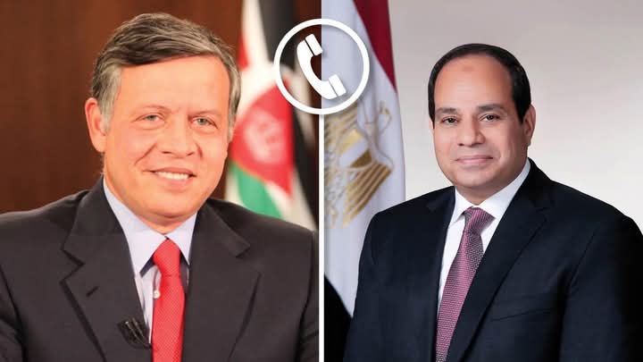 الرئيس السيسى والملك عبد الله يشددان على أهمية عدم تهجير الشعب الفلسطينى من أرضه