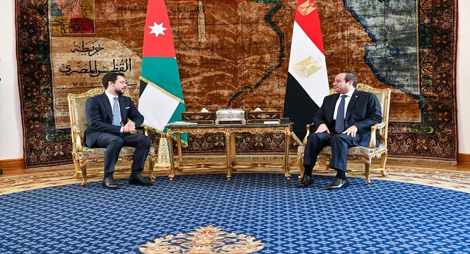 بالصور .. الرئيس السيسى وولى عهد الأردن يجددان ضرورة إعمار غزة دون تهجير الفلسطينيين
