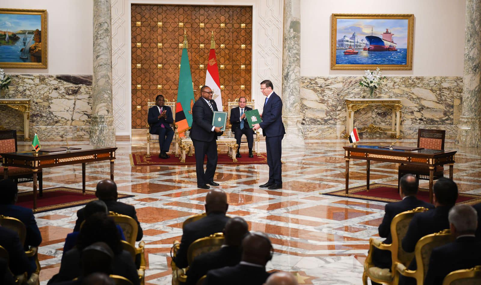 الرئيس السيسى ورئيس زامبيا يشهدان التوقيع على مذكرات تفاهم فى عدد من المجالات