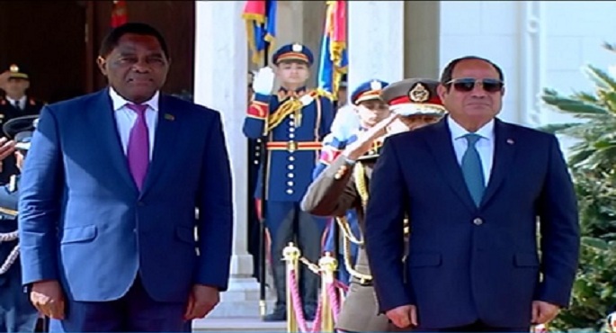 بالصور .. الرئيس السيسى يستقبل نظيره الزامبى بقصر الاتحادية لبحث تعزيز العلاقات الثنائية
