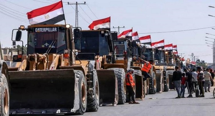 وصول معدات إعادة الإعمار والمنازل المتنقلة إلى قطاع غزة