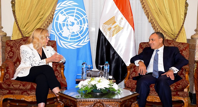 وزير الخارجية يبحث مع المُنسقة الأممية للشئون الإنسانية فى غزة ترتيبات مؤتمر إعادة الإعمار