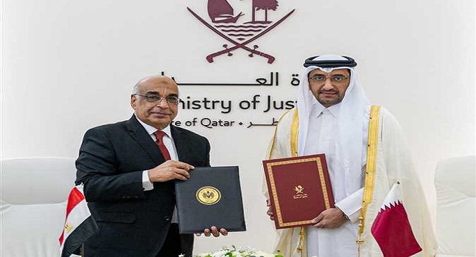 وزير العدل يوقع مع نظيره القطرى مذكرة تفاهم للتعاون في مجال العدالة والقانون