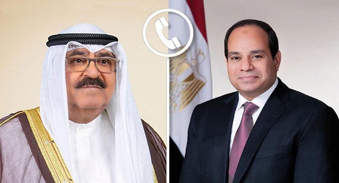 الرئيس السيسى وأمير الكويت يحذران من استمرار الإعتداءات الاسرائيلية على قطاع غزة