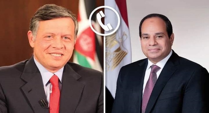 الرئيس السيسى وعاهل الأردن يتبادلان التهنئة بحلول عيد الفطر المبارك