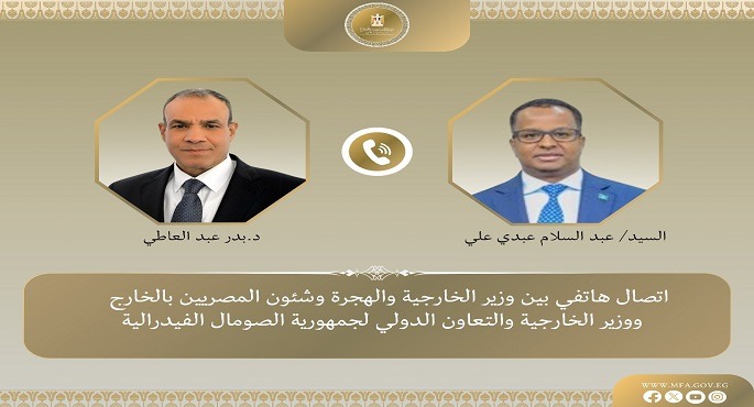 وزير الخارجية يؤكد التزام مصر الكامل بدعم وحدة وسلامة الأراضى الصومالية ومؤسساتها الوطنية