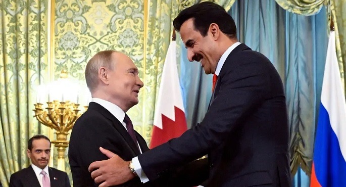 أمير قطر لبوتين: نؤكد أن حل الدولتين والاعتراف بدولة فلسطين هما السبيل الوحيد لضمان سلام دائم