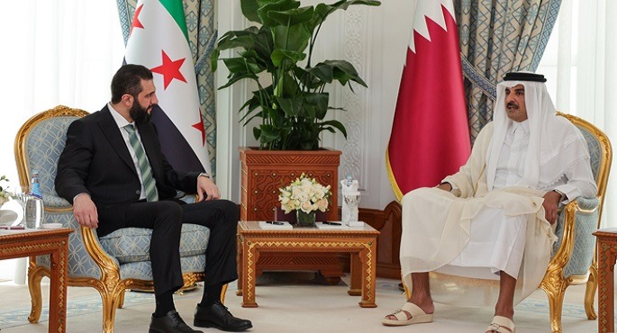 أمير قطر والرئيس السورى الانتقالى يبحثان فى الدوحة التطورات الإقليمية والدولية