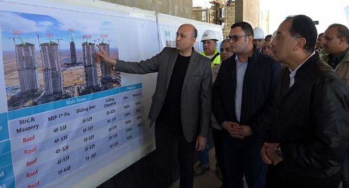 رئيس الوزراء يتفقد مشروع أبراج «الداون تاون» خلال زيارته لمدينة العلمين الجديدة