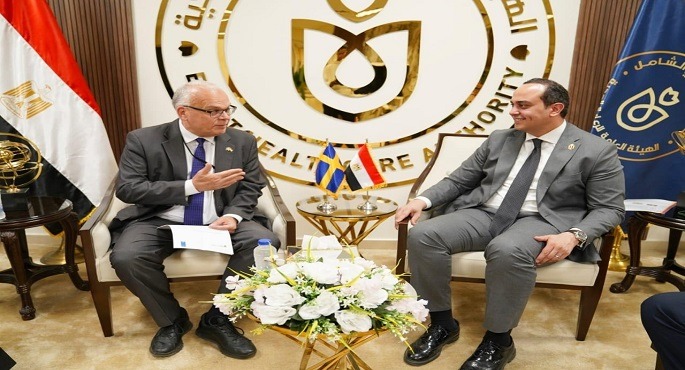 بالصور.. رئيس هيئة الرعاية الصحية يلتقى سفير مملكة السويد لدى مصر ويبحثا سبل تعزيز التعاون فى مجالات الرعاية الصحية