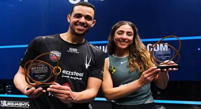 مصطفى عسل وهانيا الحمامى يحصدان جائزة لاعب الشهر بعد التتويج ببطولة أوبتاسيا