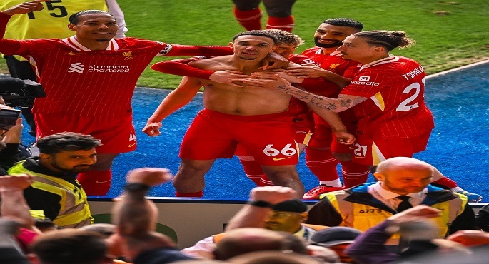 ليفربول يفوز على ليستر سيتى بهدف مقابل لا شىء ويقترب من حسم لقب الدورى الإنجليزى