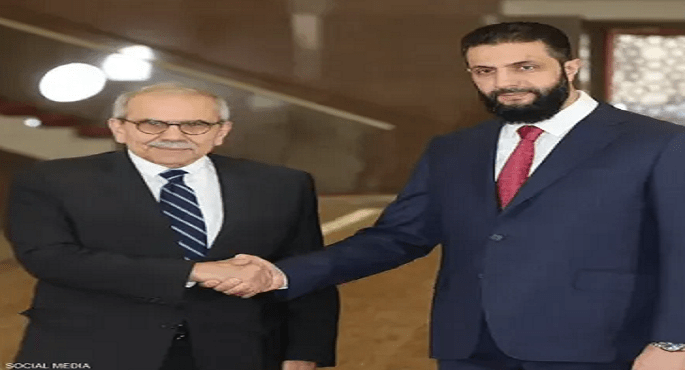 الشرع يبحث مع رئيس وزراء لبنان فى دمشق تصحيح مسار العلاقات بين البلدين