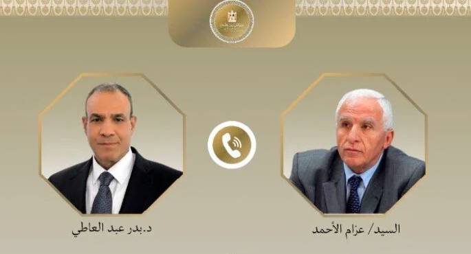 وزير الخارجية يؤكد في اتصال هاتفى مع عزام الأحمد دعم مصر الكامل للسلطة الفلسطينية
