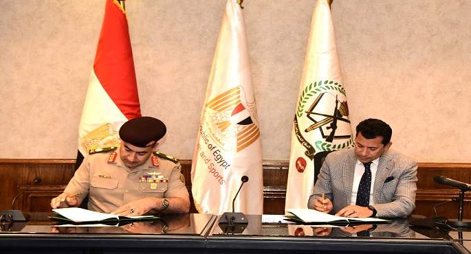 قيادة قوات الدفاع الشعبى والعسكرى توقع بروتوكول تعاون مع وزارة الشباب والرياضة