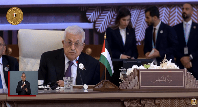 بالفيديو.. أبو مازن يدعو لتبنى خطة عربية لوقف الحرب وتحقيق السلام