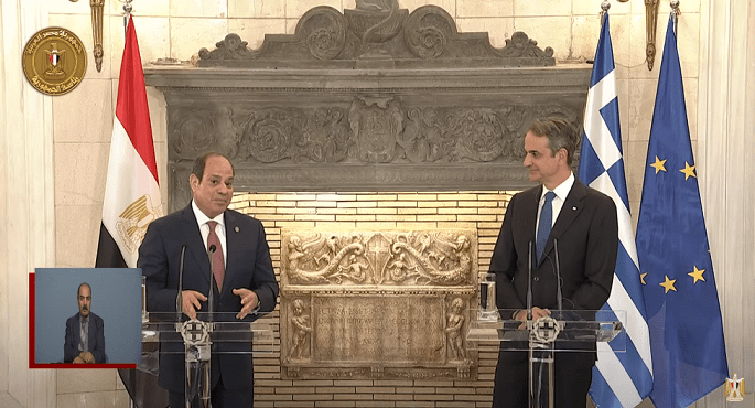 بالفيديو .. الرئيس السيسى يشيد بالمشاورات الناجحة والبناءة مع رئيس وزراء اليونان