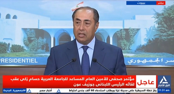 بالفيديو.. حسام زكى: لا أحد يريد انزلاق لبنان إلى واقع يحمل عواقب غير مرغوب فيها