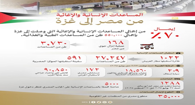 الخارجية تستعرض جهود مصر فى المساعدات الإنسانية لقطاع غزة