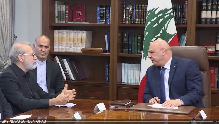 خلال استقباله على لاريجانى .. الرئيس اللبنانى : نرغب فى التعاون مع إيران ضمن حدود السيادة