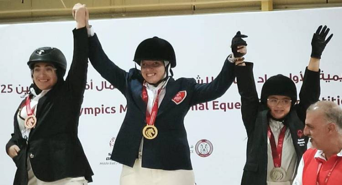 بالصور .. أربع ميداليات متنوعة لأبطال الأولمبياد الخاص فى الترويض بالإقليمية للفروسية