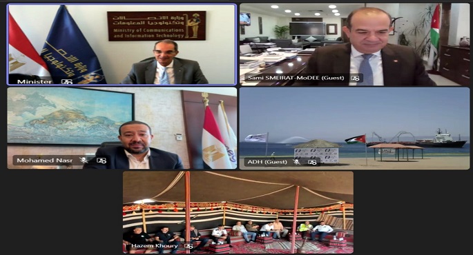 وزير الاتصالات يشهد إنزال الكابل البحرى عالى السعة “كورال بريدج” فى مدينة العقبة بالأردن