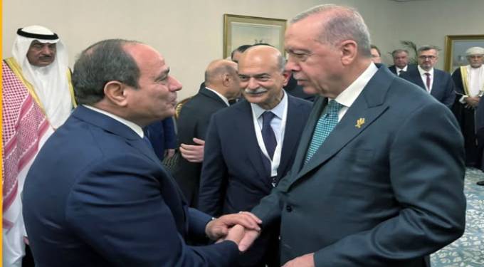 الرئيس السيسى ونظيره التركى يؤكدان ضرورة إنهاء الكارثة الإنسانية فى قطاع غزة