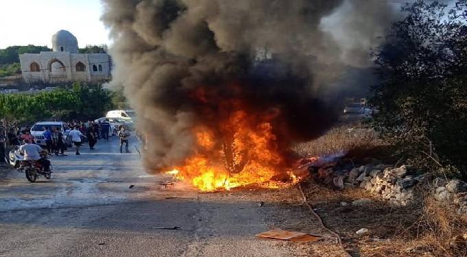 الطيران الإسرائيلى يستهدف سيارة فى بلدة ياطر جنوب لبنان وإصابة شخص