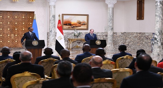 الرئيس السيسى: التشاور مستمر مع رواندا لإيجاد حلول سلمية توافقية لأزمات شرق إفريقيا وحوض النيل