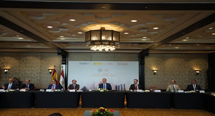 ملك إسبانيا يبحث مع رجال أعمال مصريين تعزيز دور القطاع الخاص بحضور وزير الاستثمار