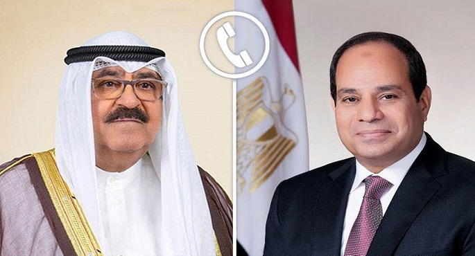 السيسى وأمير الكويت يدينان العدوان على قطر ويؤكدان ضرورة وقف إطلاق النار بغزة