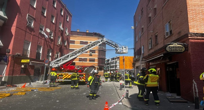 انفجار غاز ضخم فى مدريد يسفر عن إصابة 25 شخصًا