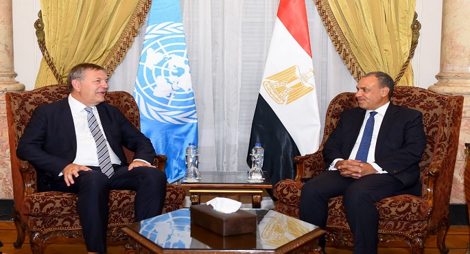 بالصور .. خلال استقباله لازارينى ..وزير الخارجية يندد بالتشريعات الإسرائيلية غير الشرعية الرامية لإنهاء عمل وكالة “الأونروا”