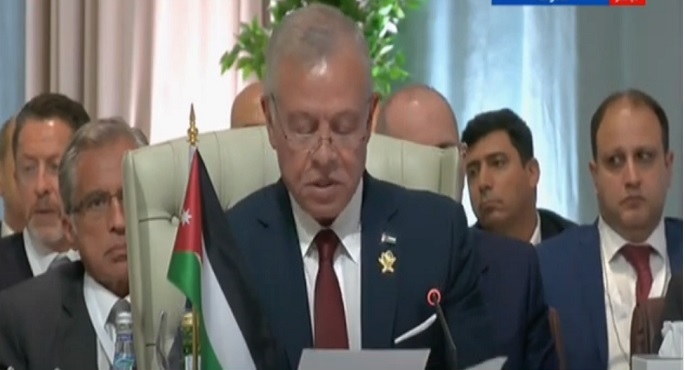 بالفيديو . عاهل الأردن أمام قمة الدوحة: إسرائيل تمادت في إجراءاتها غير الشرعية التى تعيق حل الدولتين وتنسف السلام