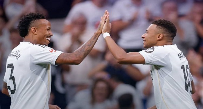 مبابى وميليتاو يقودان ريال مدريد للفوز على إسبانيول