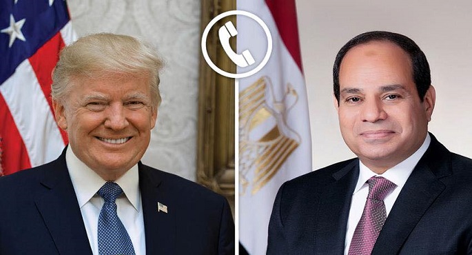 الرئيس السيسى يجري اتصالا هاتفيا بالرئيس الأمريكى دونالد ترامب